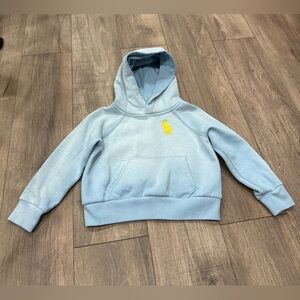 Polo by Ralph Lauren Light Blue Hoodie with Yellow Emblem 4T